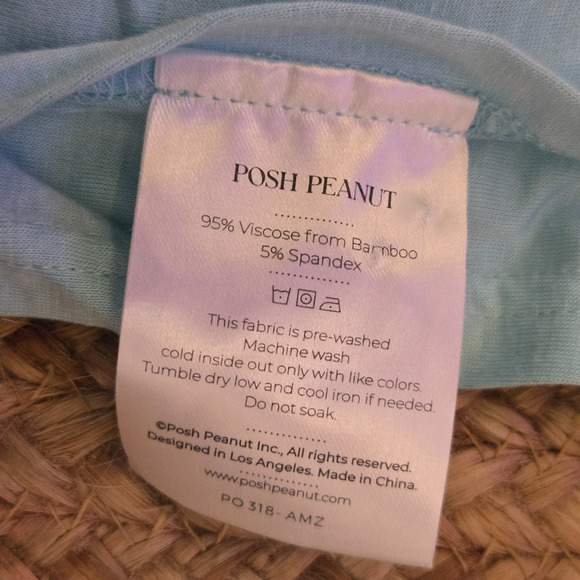 Posh Peanut Bamboo Newborn Swaddle & Beanie Hat Set – Mint, 0–3 Months - Picture 2 of 3